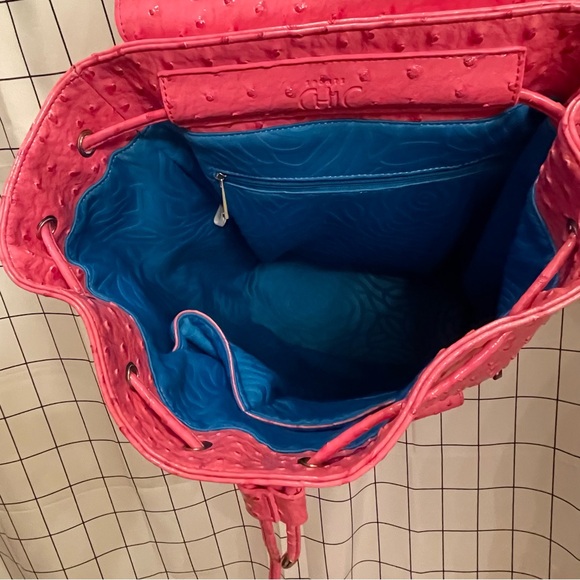 Pink Sports Chic Bag Backpack Zipper Animal texture - Picture 7 of 9